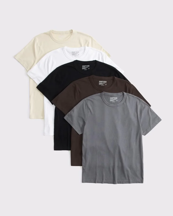 Premium Cotton Crew-Neck T-Shirts (5-Pack)